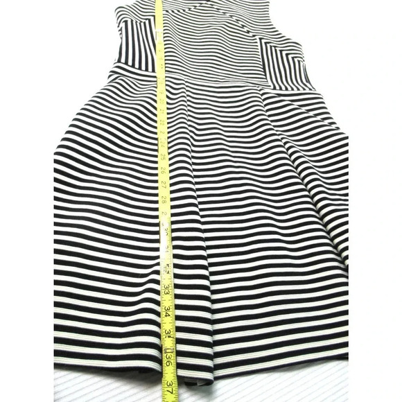 JOE FRESH Fit Flare Dress Black White Stripes Sleeveless Size Large Cotton Blend - Picture 3 of 10
